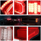 3D LED Bar Tail Light Brake Lamp for Ford F-150 (2015–2017) - Clear/Red