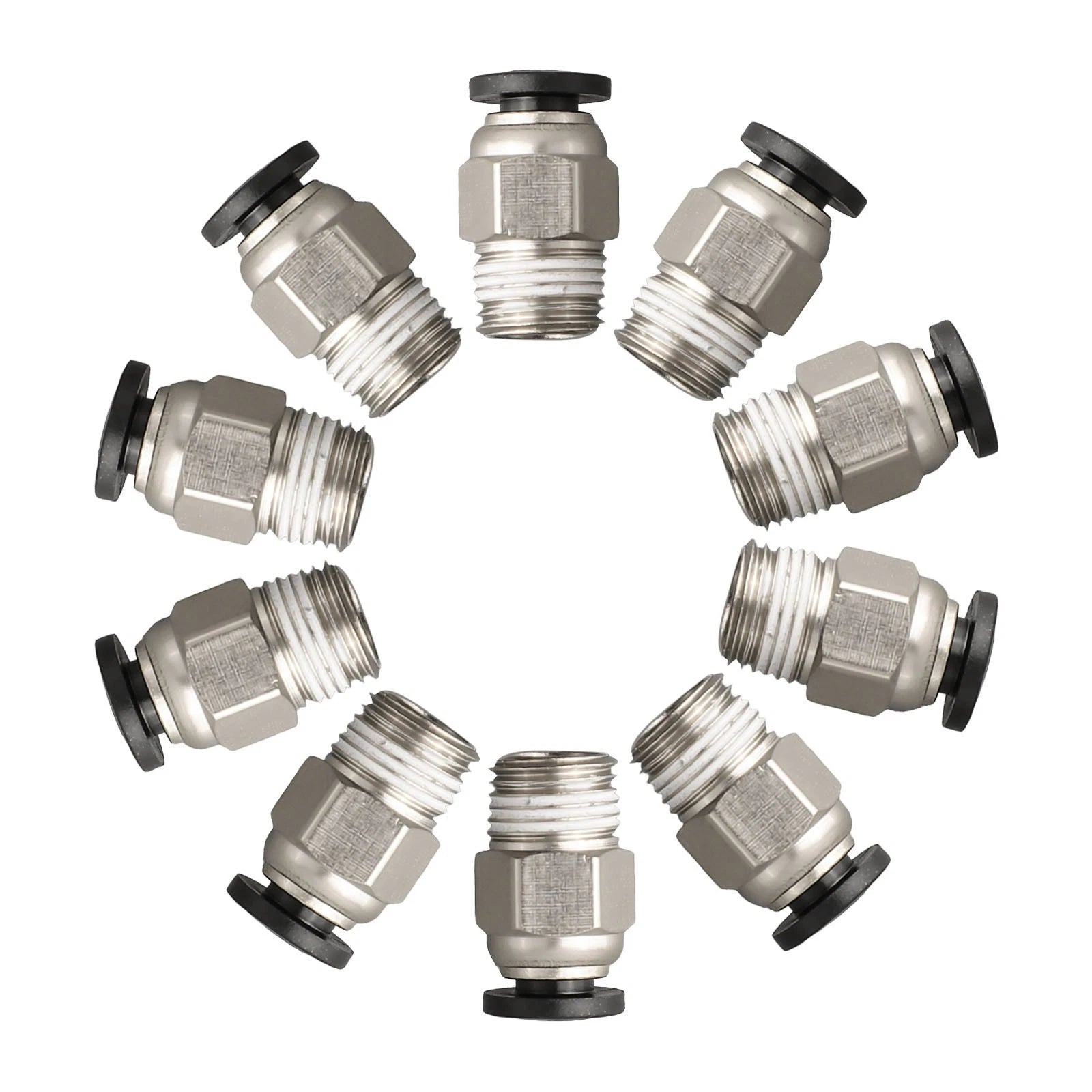 PC4-M10 Male Straight Pneumatic PTFE Tube Push In Quick Fitting Connector