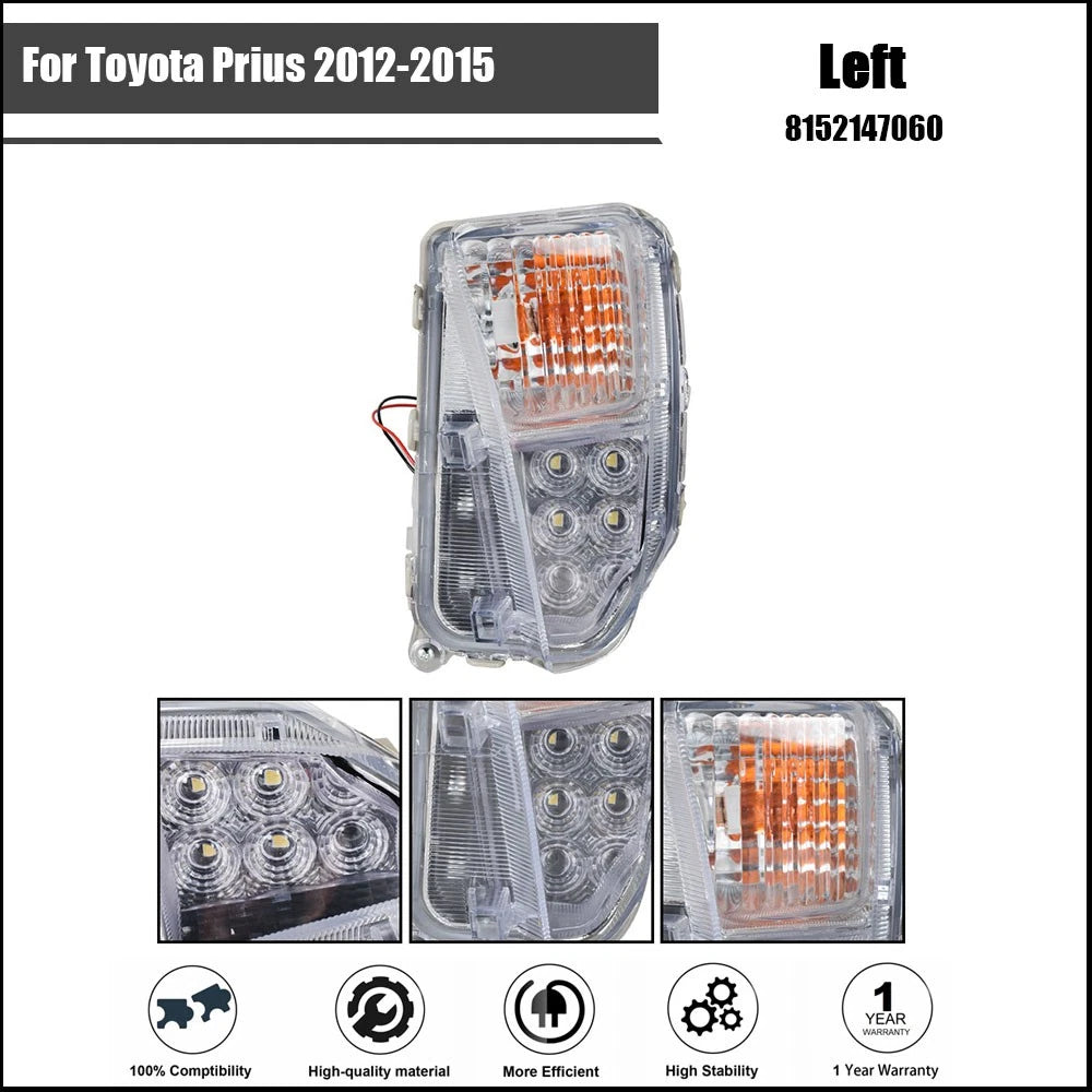 LED DRL Fog Lights for Toyota Prius (2012–2015) Driver Left Side