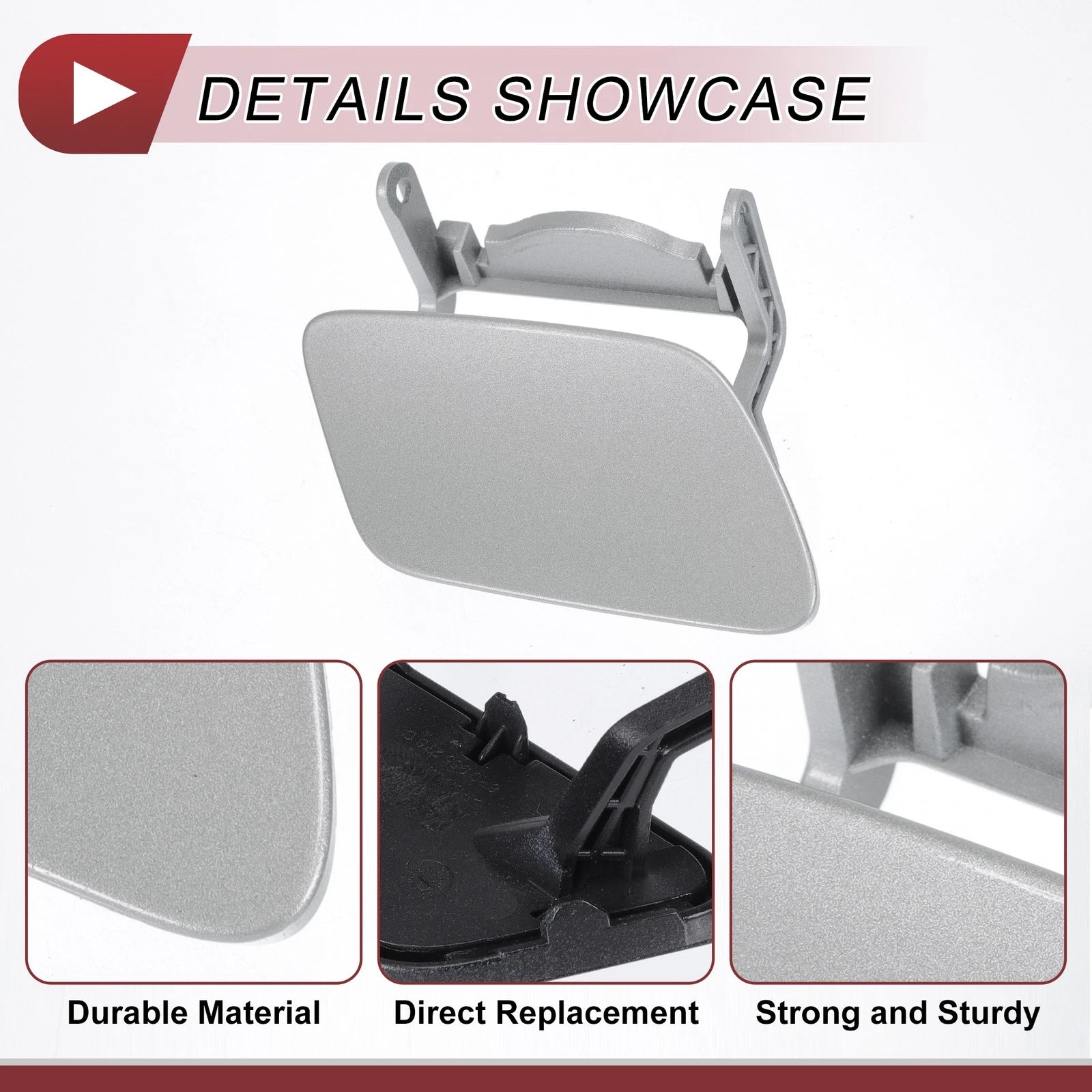 Front Right Washer Nozzle Cover Cap for Audi Q5 (2013–2017) 8R0955456A Silver