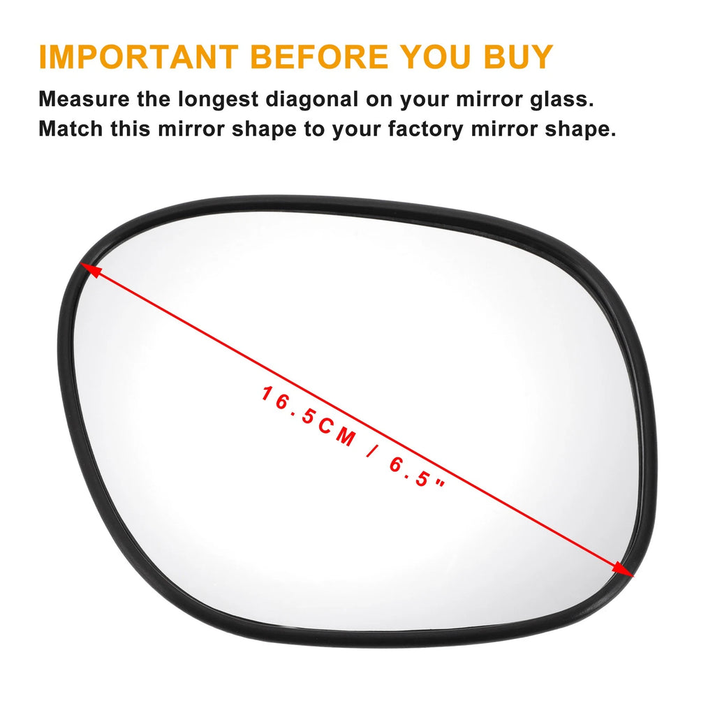 Right Side Heated White Mirror Glass for Toyota RAV4 (1994–2000)