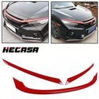 3PC Glossy Red ABS Front Grill Trim Cover for Honda Civic (2016–2021)