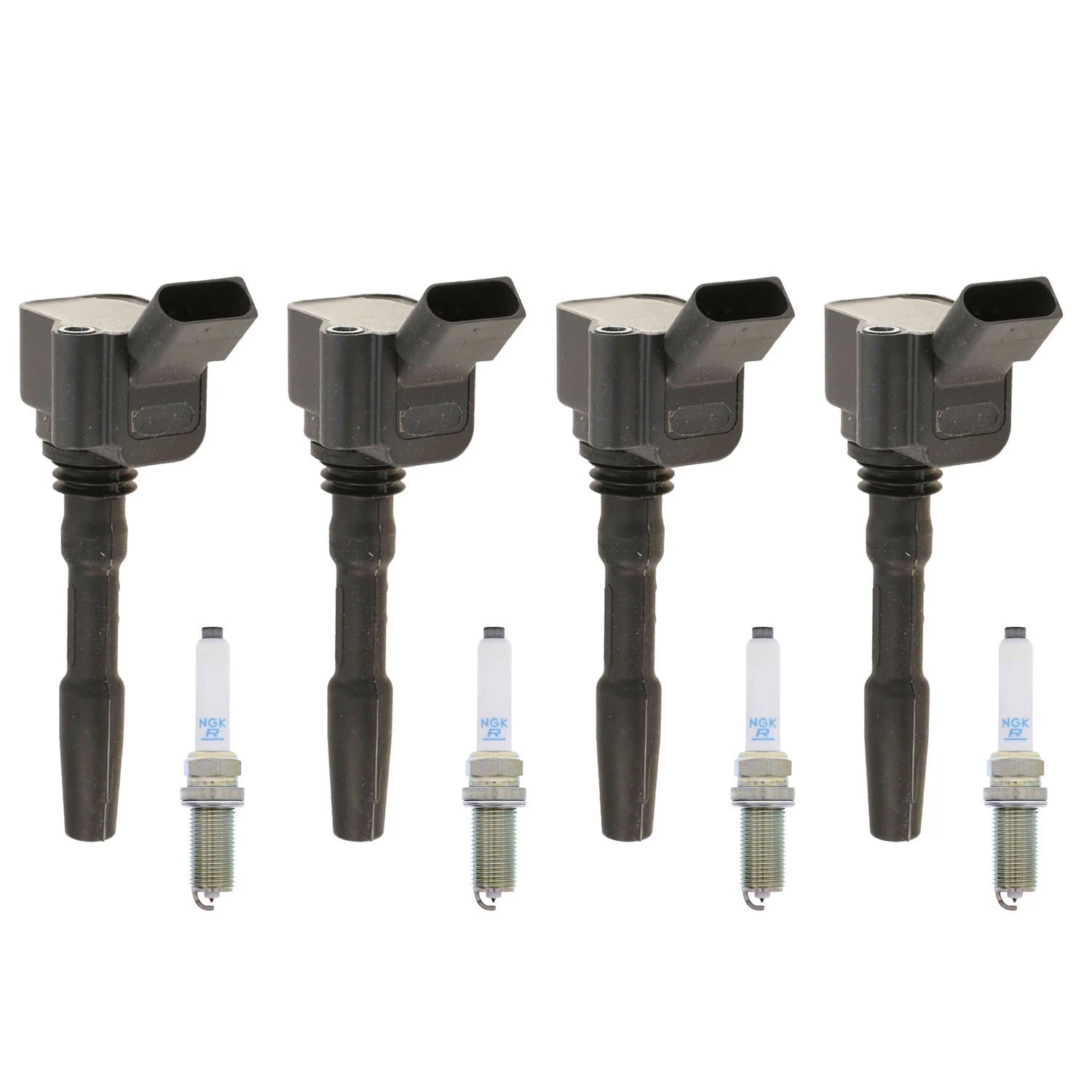 Set of 4 Ignition Coils & NGK Platinum Spark Plugs for A3 A4 Q7 Golf R Jetta