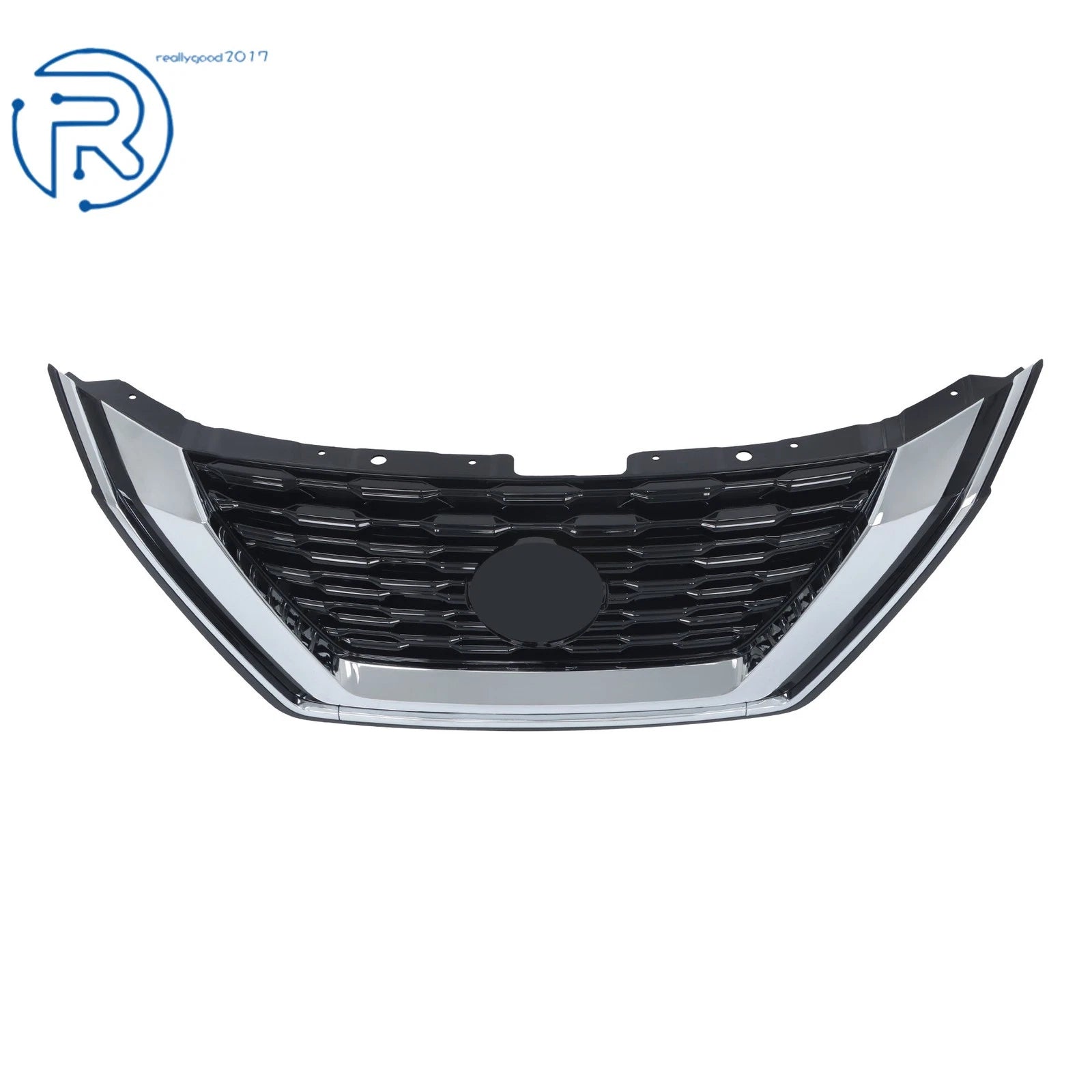 Polished Chrome Front Upper Grill with Camera Slot for Nissan Rogue (2021-2023)