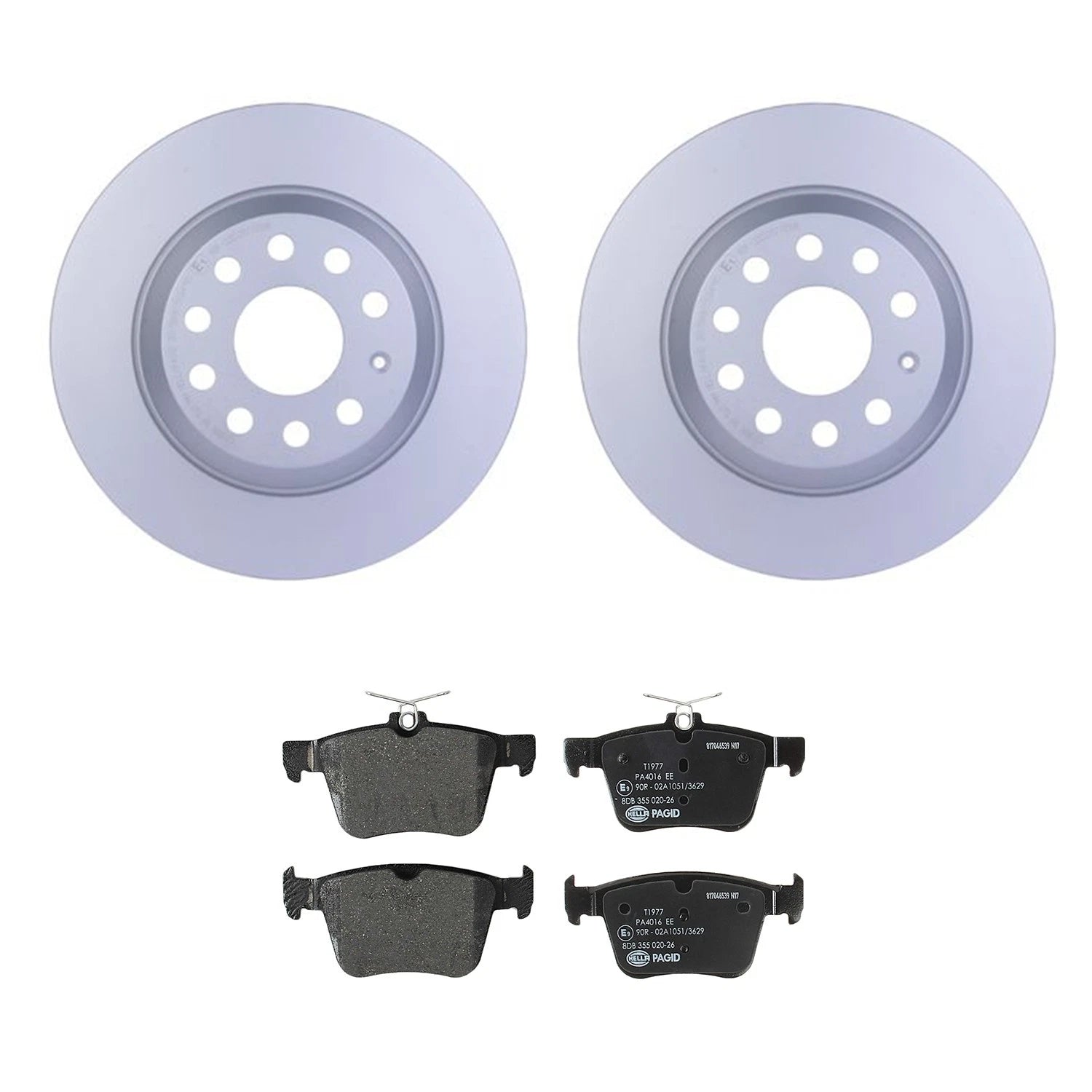 Set of 4 Hella Low-Met Disc Brake Pads for Audi Q3 TT Quattro, VW Jetta, Tiguan