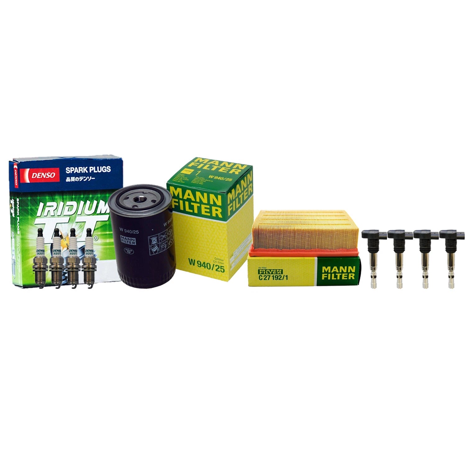 Set of 4 Mann Filters & 4 Denso Iridium TT Spark Plugs for Audi A4