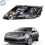 Black Projector Headlight for Ford Fusion (2010-2012) Left Driver Side