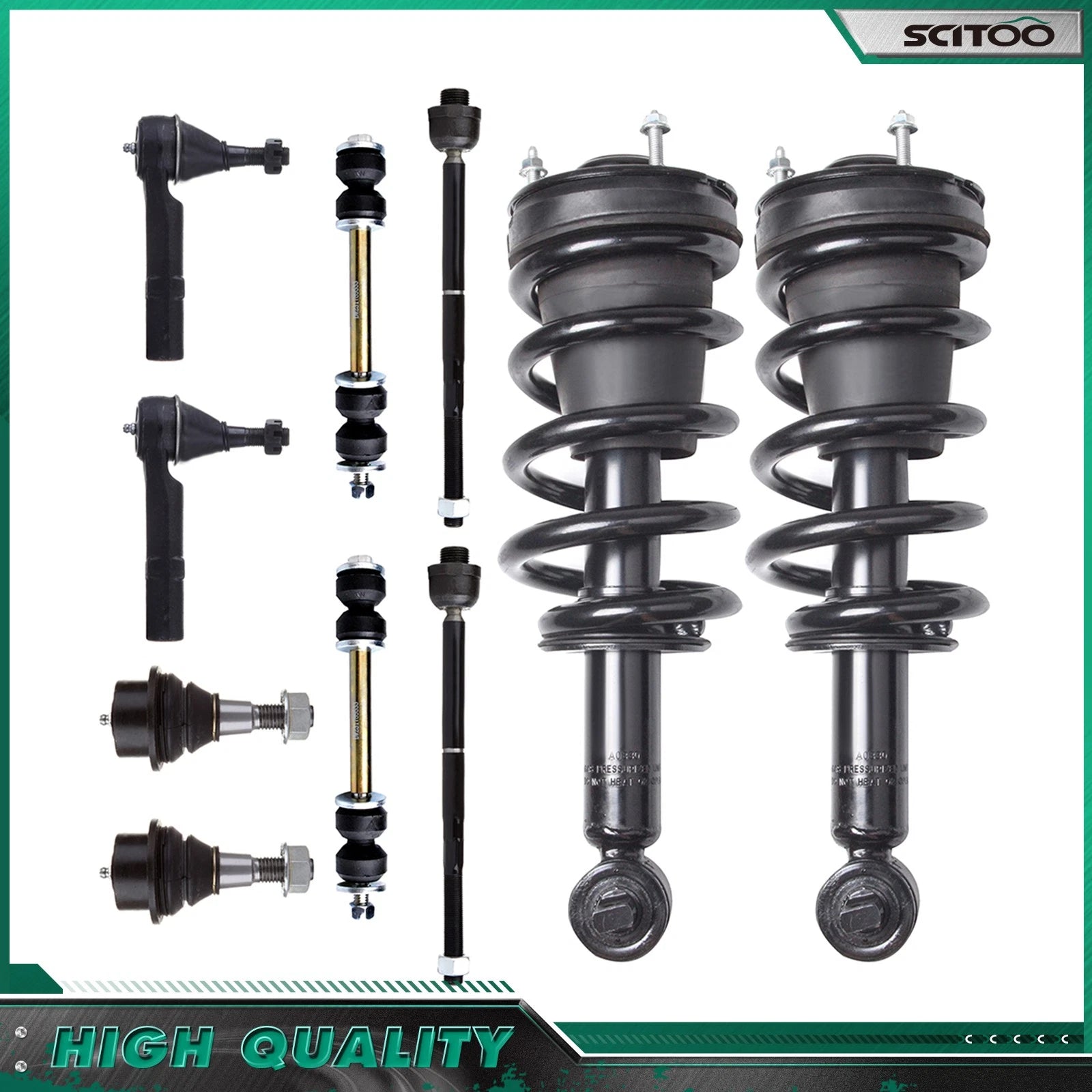 Front Strut with Coil Spring & Suspension Kit for Chevy Tahoe GMC Yukon (2007–2014)