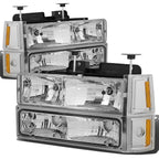 Chrome Housing Headlight + Amber Corner Lamps for GMC C/K Pickup (1994–2000)