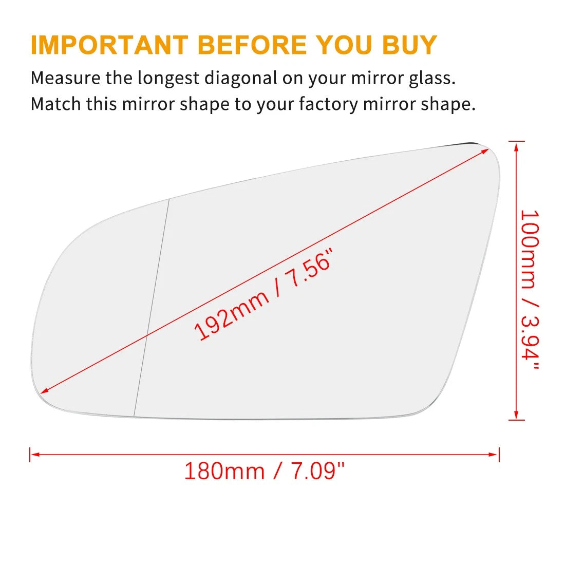 Heated Driver Left Side Rearview Mirror Glass for Audi S4 (2004–2008)