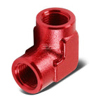 1/4" NPT Aluminum 90 Fitting Adapter for Universal Applications (Red Anodized)