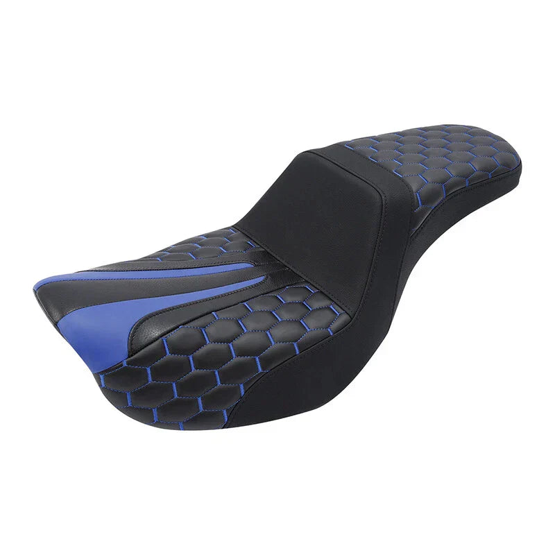 Black Driver Passenger Seat for Harley Dyna Super Glide Wide Glide (2006-2017)