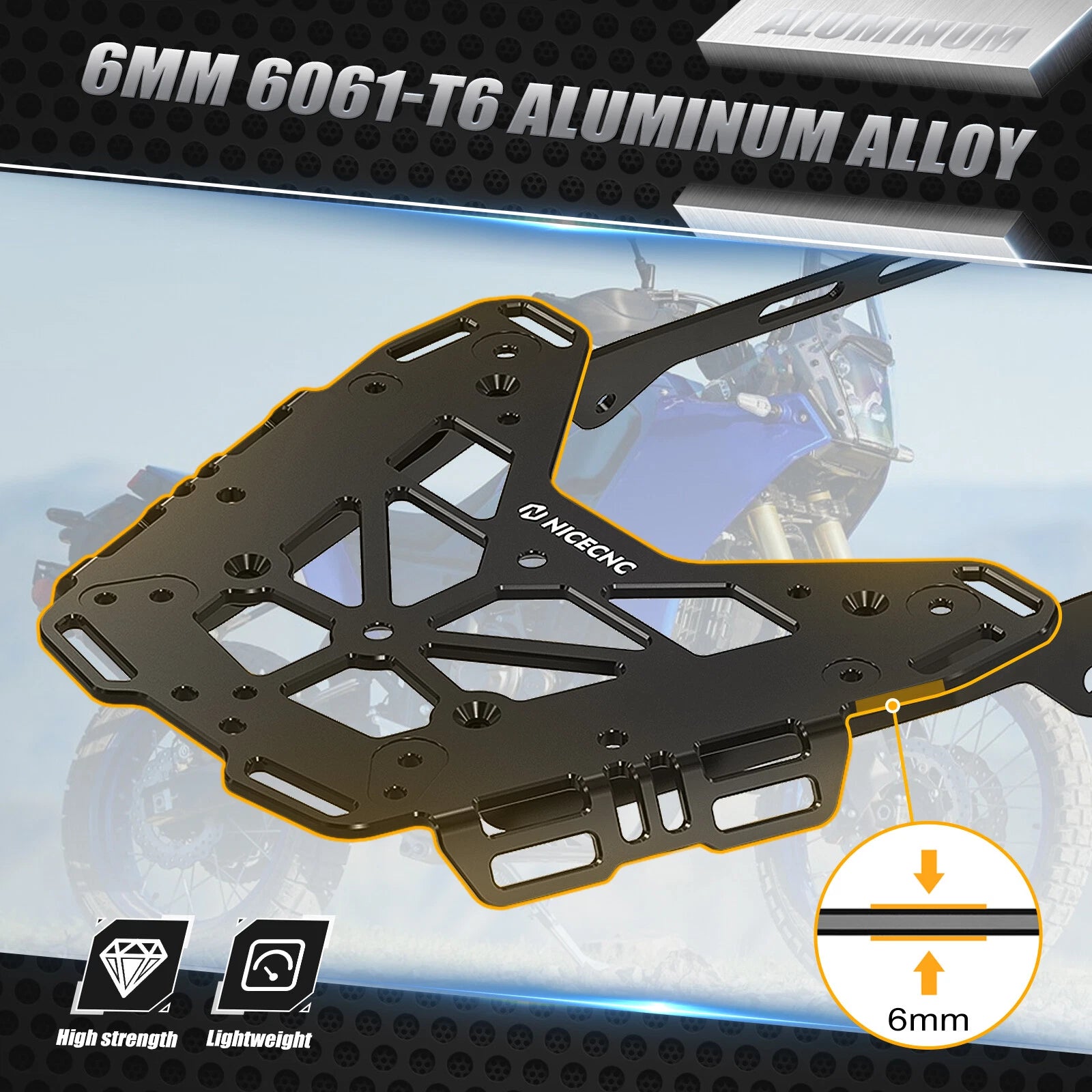 Rear Support Luggage Rack Bracket for Yamaha Tenere 700 (2019–2024)
