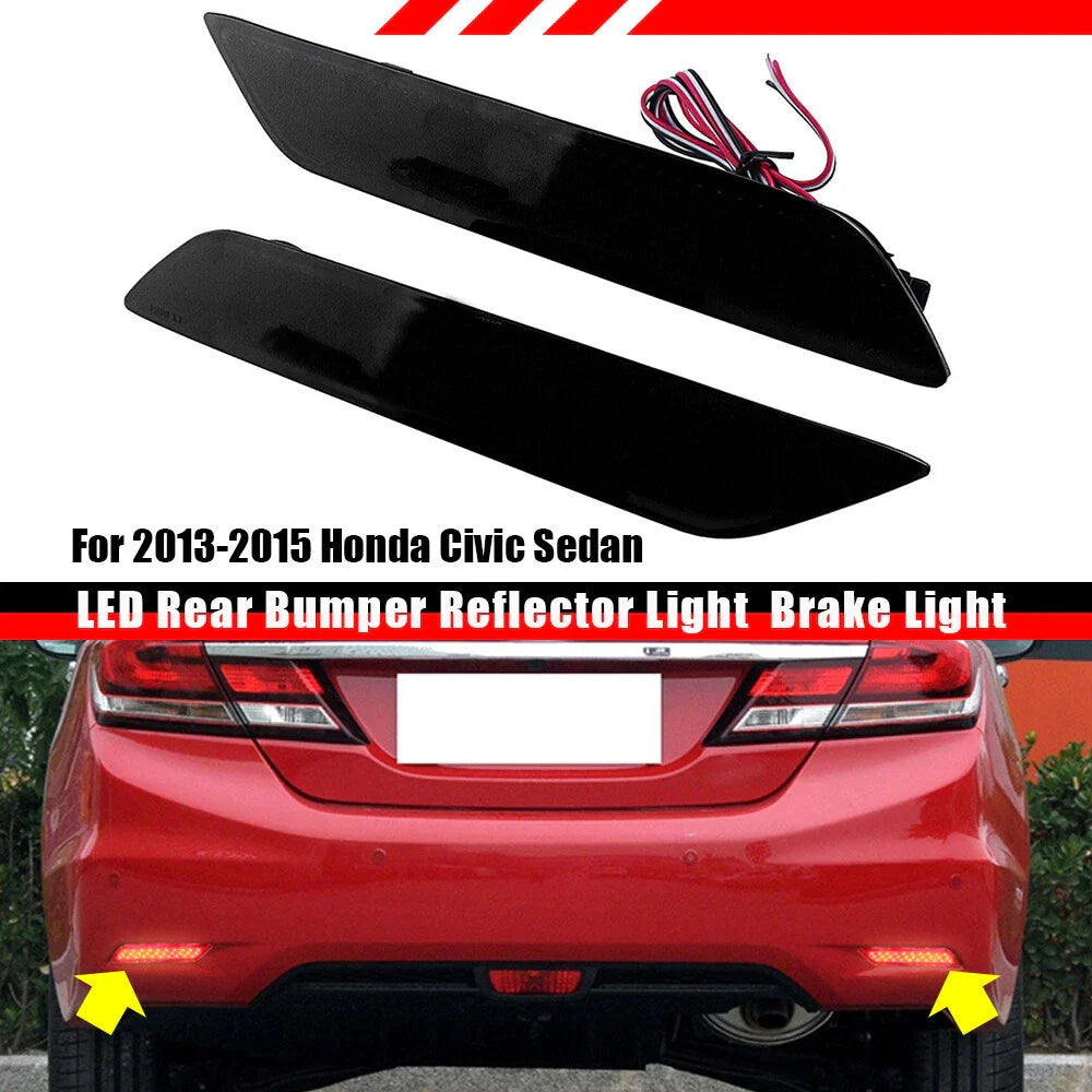 Rear Bumper Reflector Tail Parking Lights / Honda Civic (2013–2015)