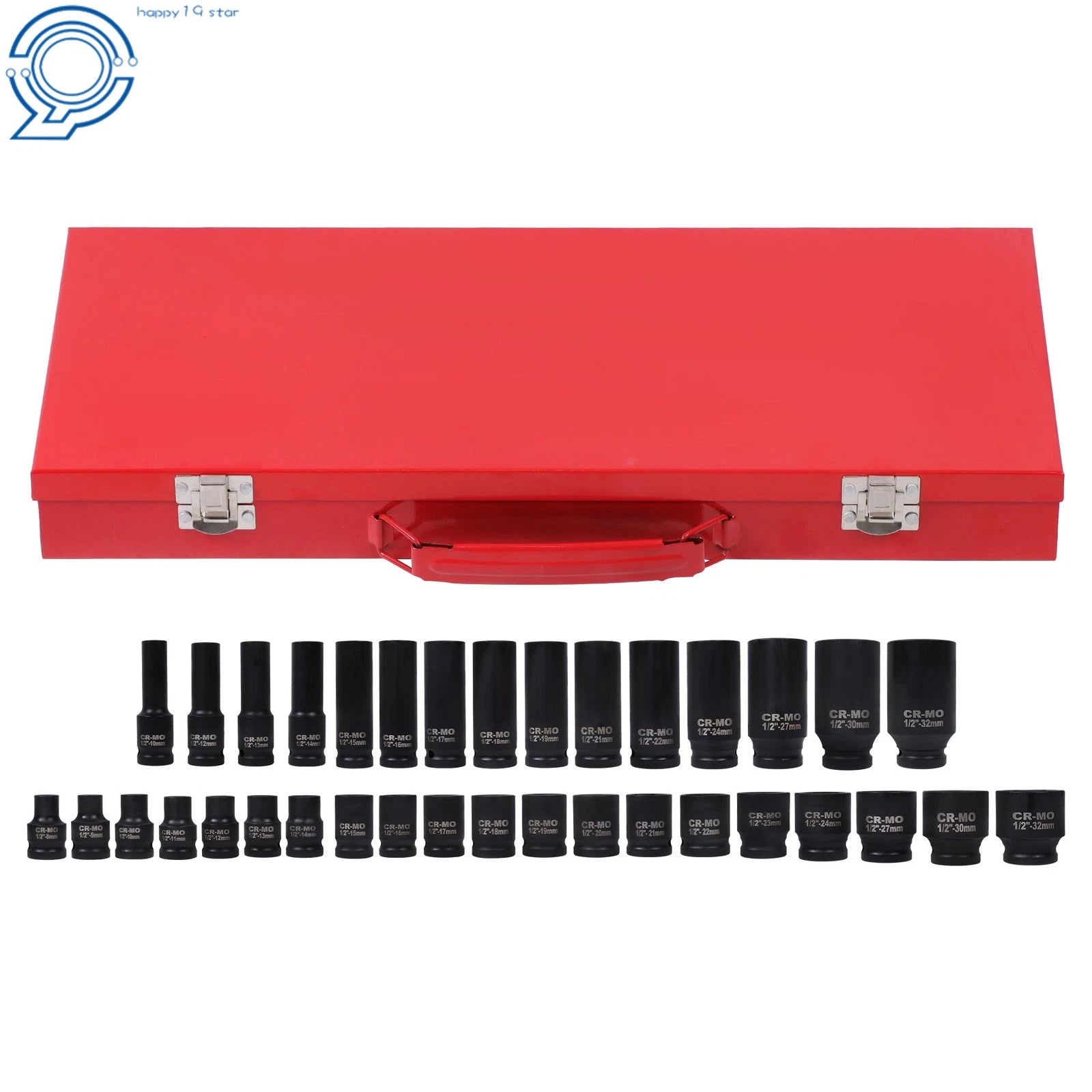 Set of 35 Deep Impact Sockets for Garage (8-32mm)