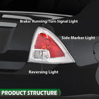 Chrome Tail Light Pair for Ford Fusion (2006–2009)