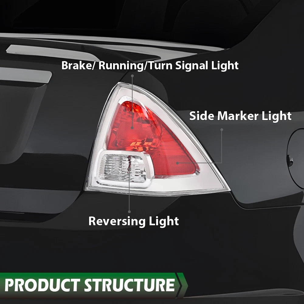 Chrome Tail Light Pair for Ford Fusion (2006–2009)