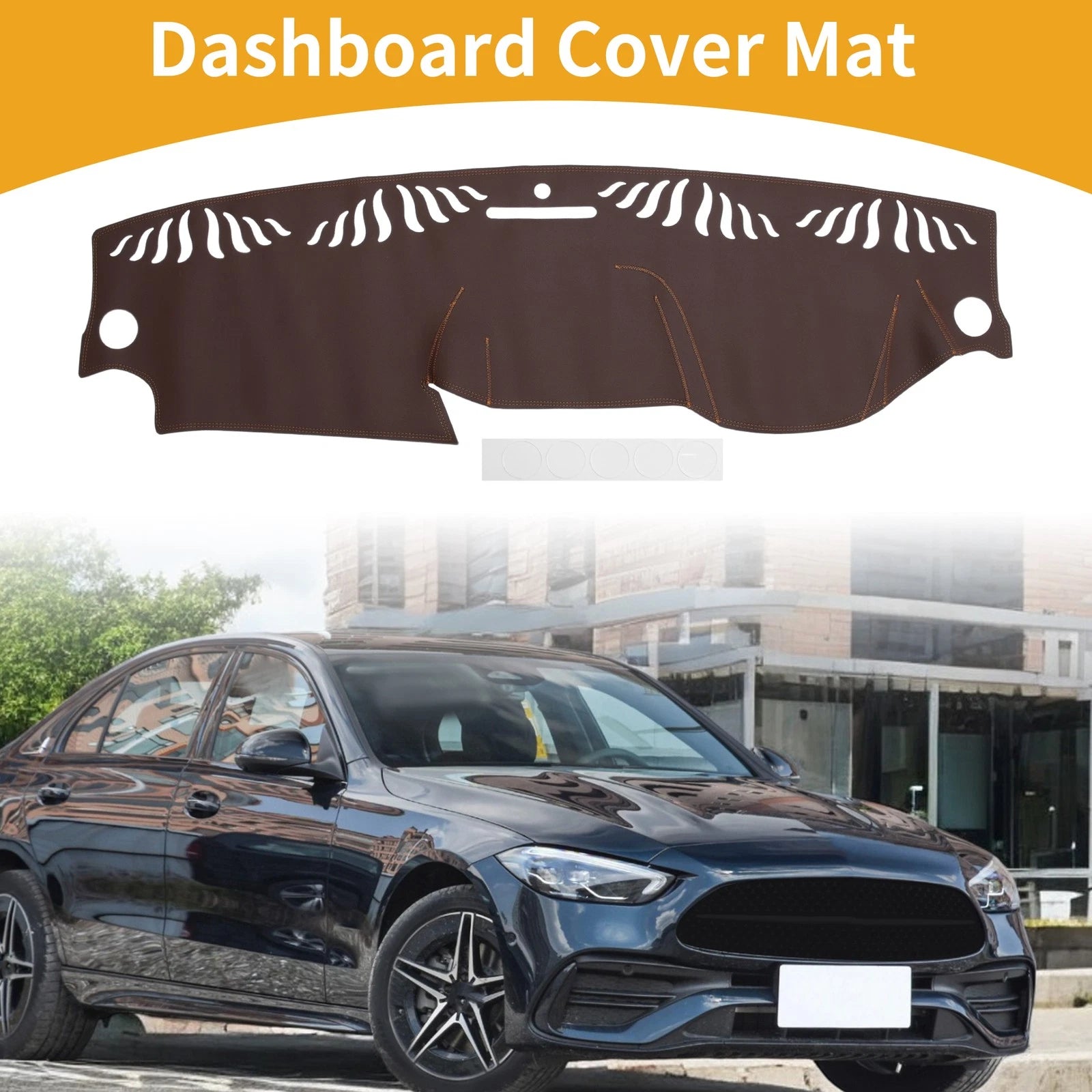 Dashboard Cover for Mercedes-Benz C-Class (2011–2013) Dash Mat Carpet Brown