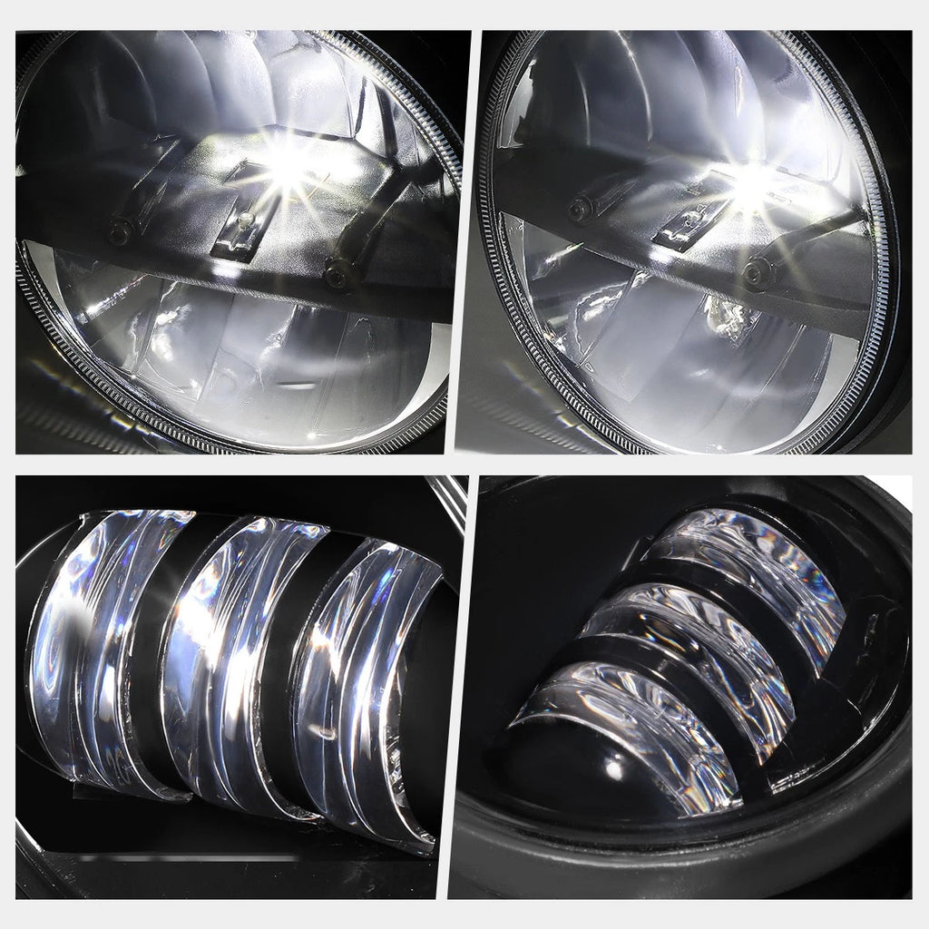 Chrome Housing LED Headlights + Projector Fog Lamps Combo Kit for Wrangler (2007–2018)