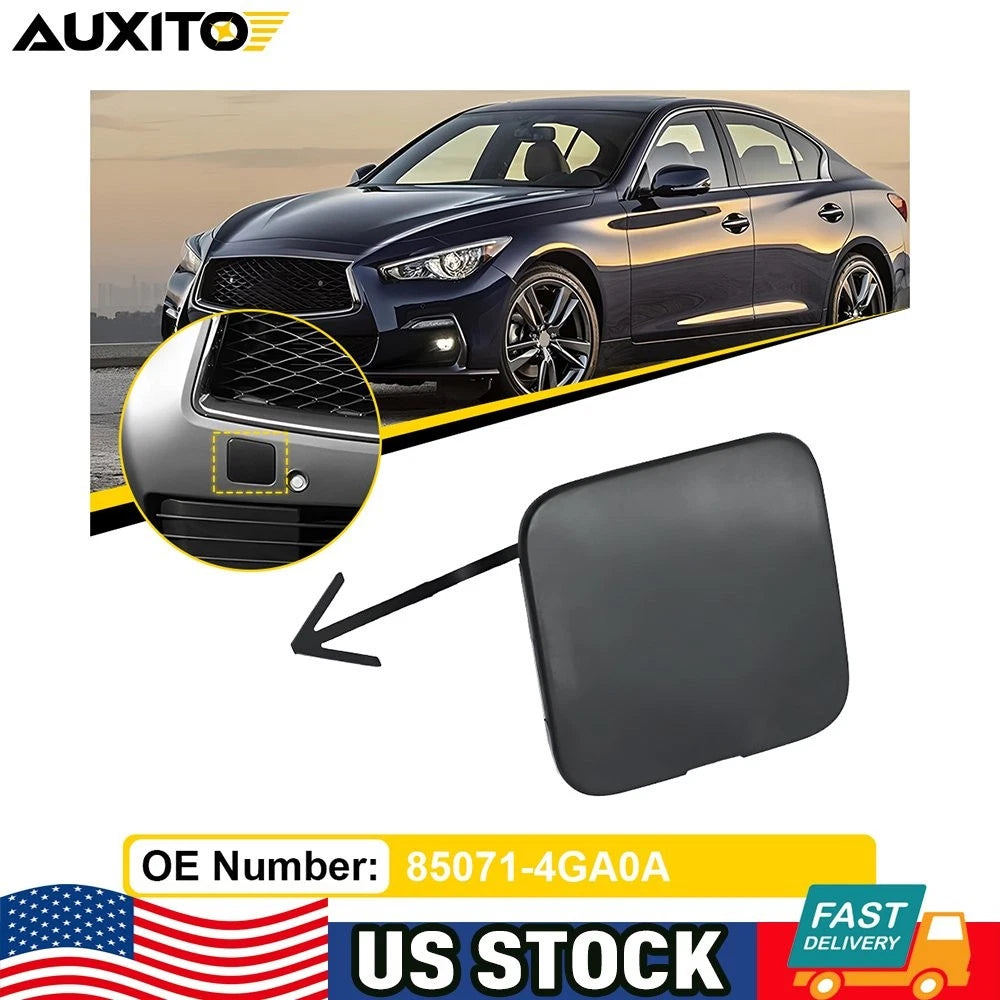 Rear Bumper Tow Hook Cover for Infiniti Q50 (2014–2018) 85071-4GA0A Black