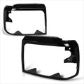 2X Gloss Black Headlight Door Bezel for Ford F150 F250 F350 F-Super Duty (1992–1997)