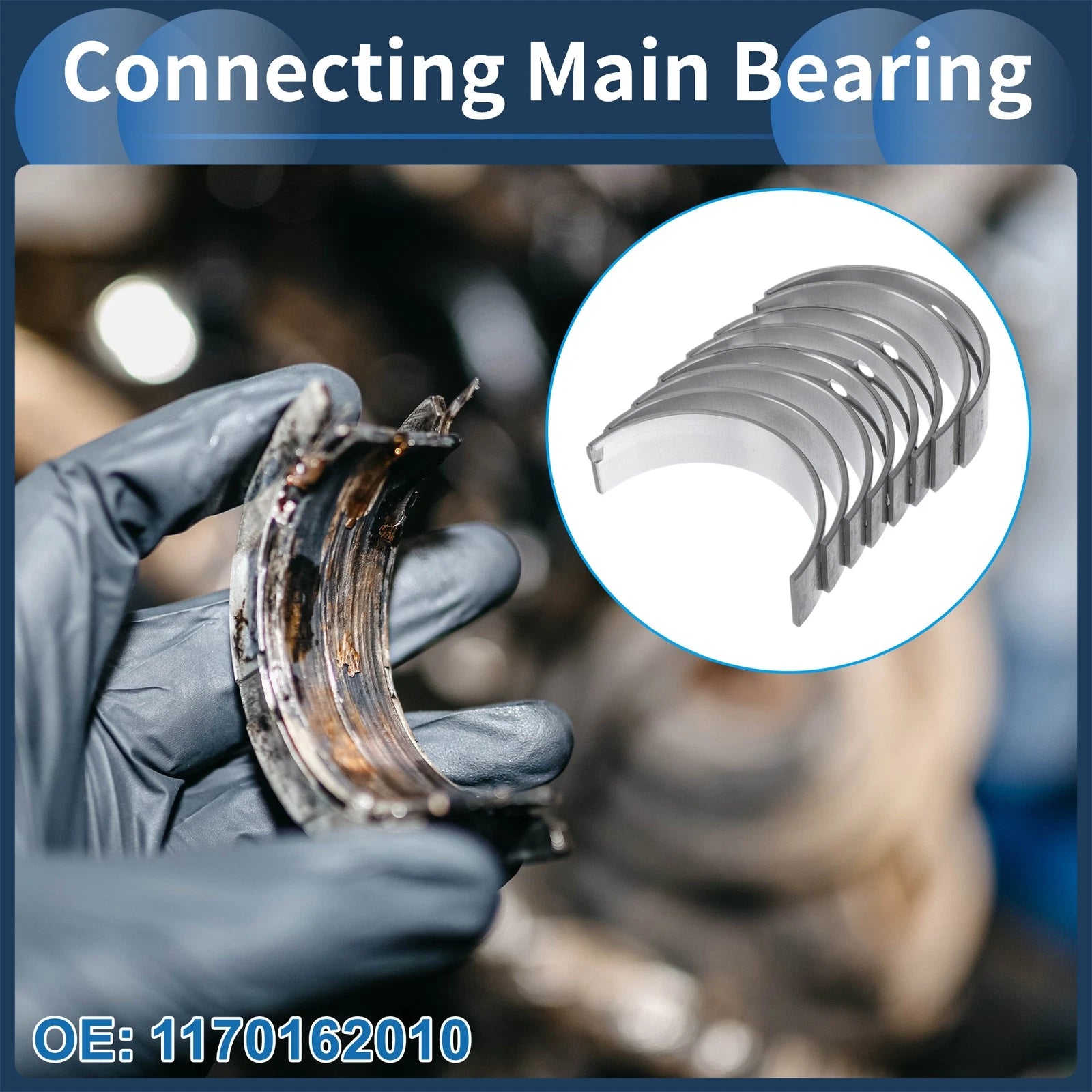 Main Bearing Set No. 1170162010 for Toyota Camry (1988–1991) 8 Pcs