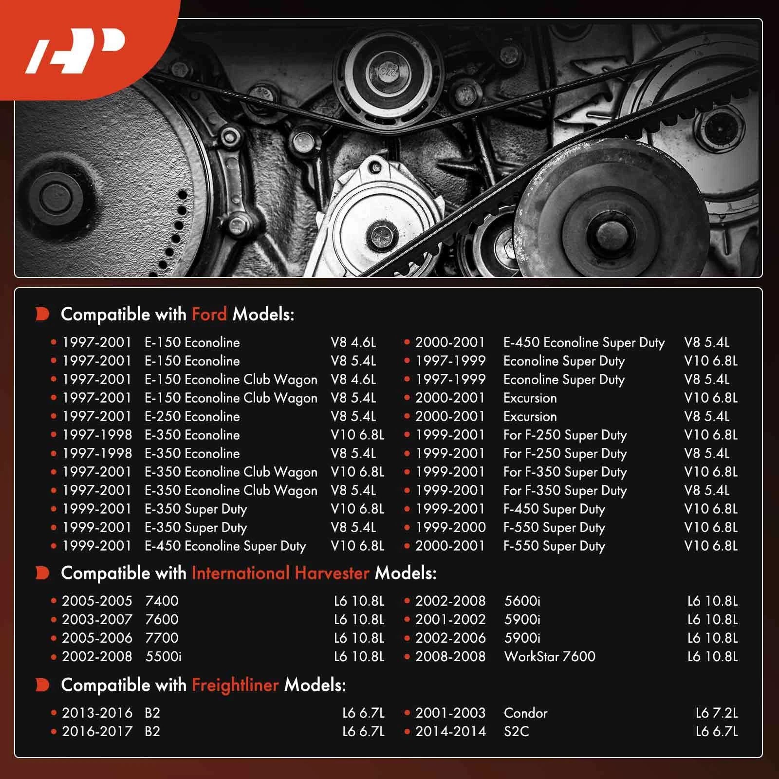 Heavy Duty Serpentine Belt for Ford Chevrolet GMC Kenworth