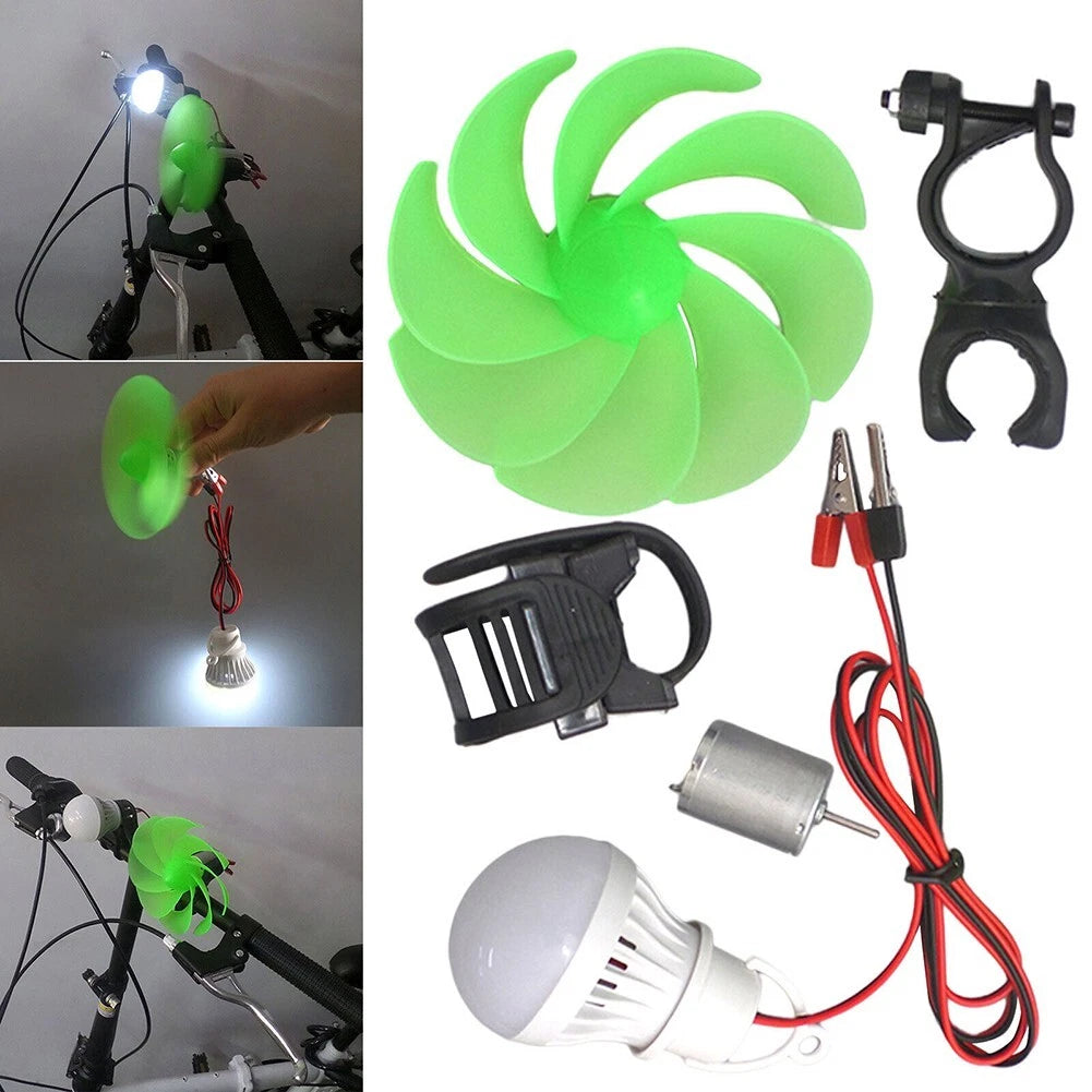 LED Wind Turbine Motor Energy Generator DIY Kit Parts for Outdoor Use
