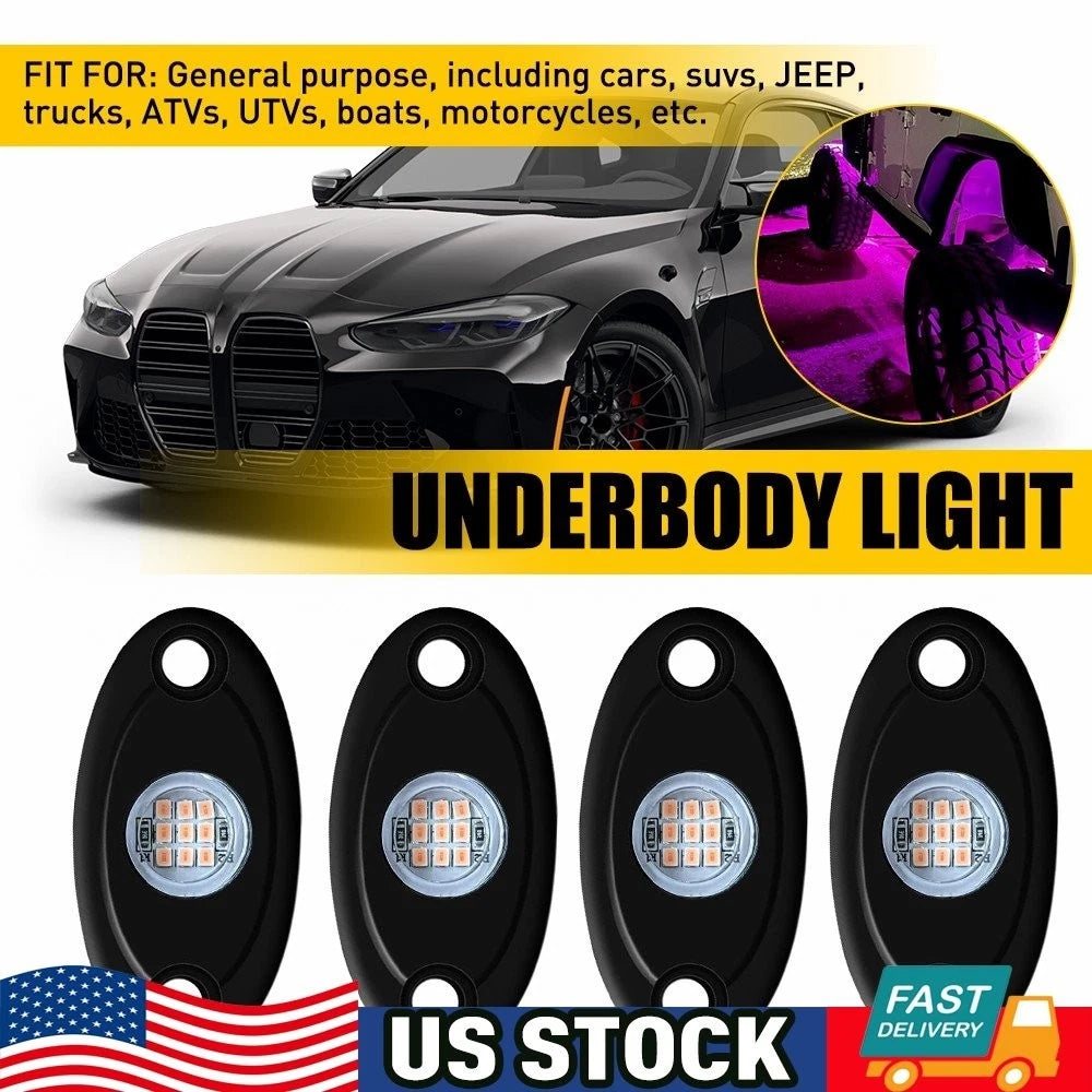 4X LED Rock Lights for Jeep (Offroad, UTV, ATV)