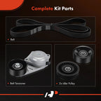 Set of 4 Serpentine Belt Drive Components for Ford F-450 F-550 (2008–2019)