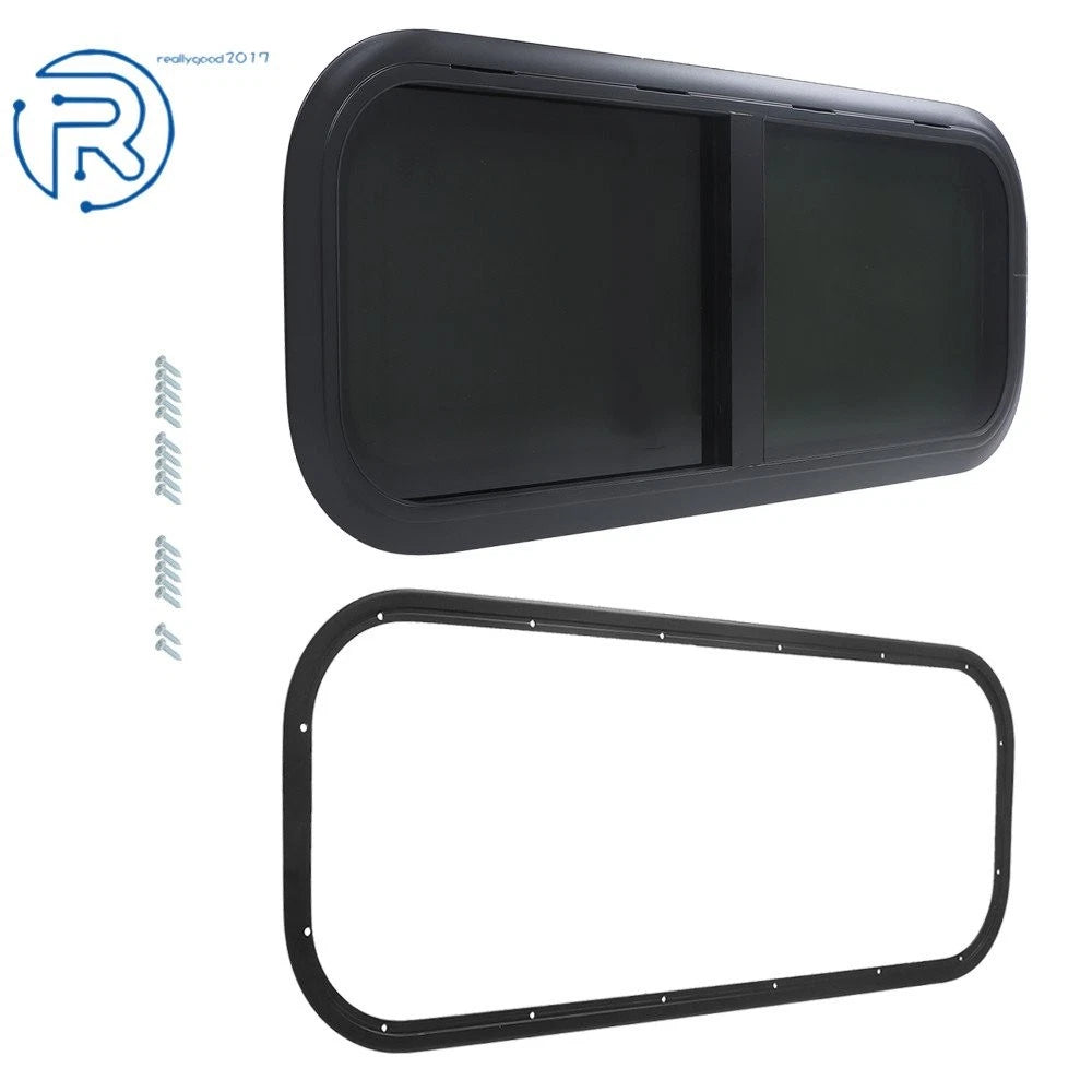 Horizontal Sliding RV Window for Cargo Trailer (24"–48" W × 12"–22" H)