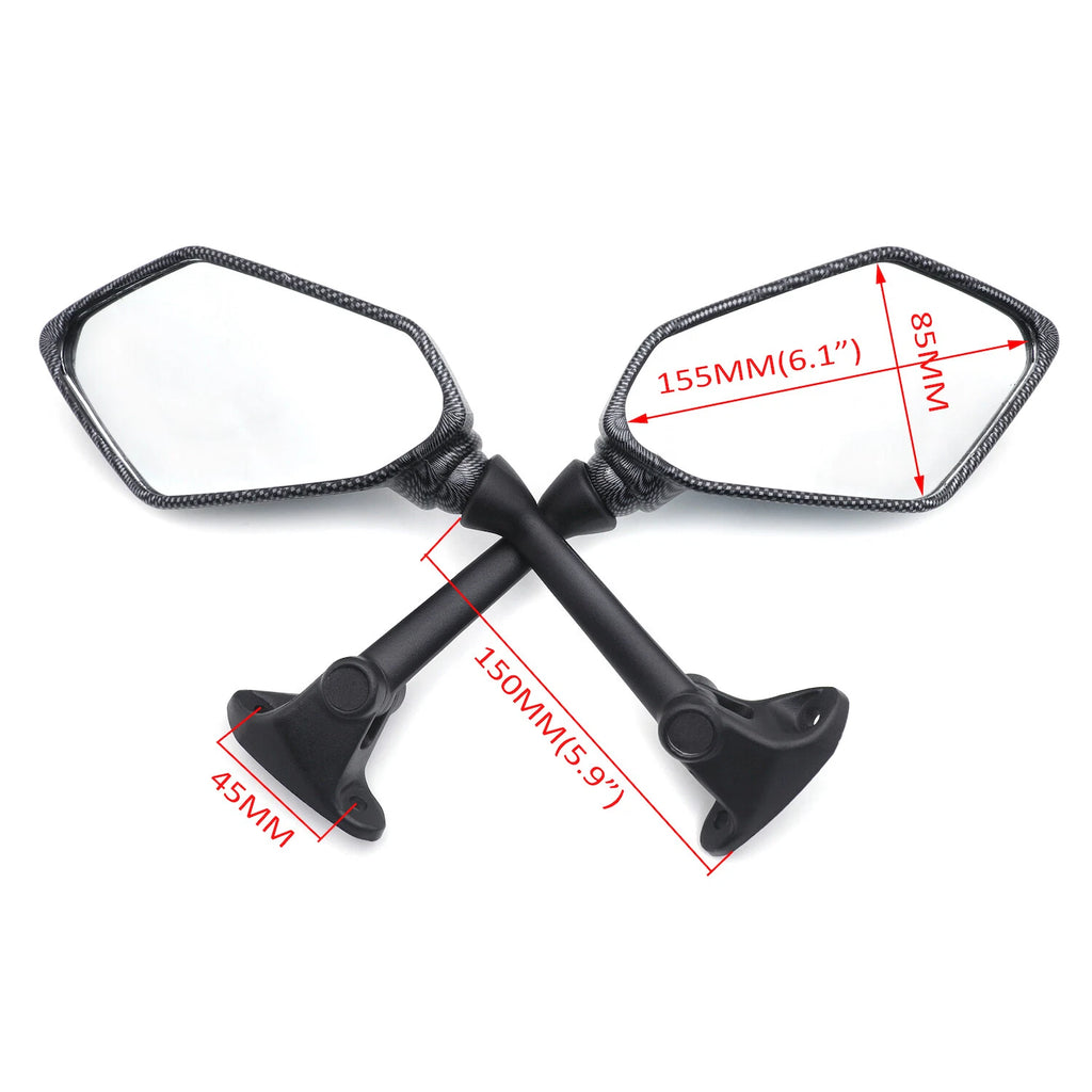 Replacement Mirror for Kawasaki ZX-R/ZX636 (2009–2012) Carbon Fiber