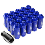 20Pcs J2 7075 Forged Aluminum M12X1.25 Open-End Lug Nut Set w/Adapter Blue