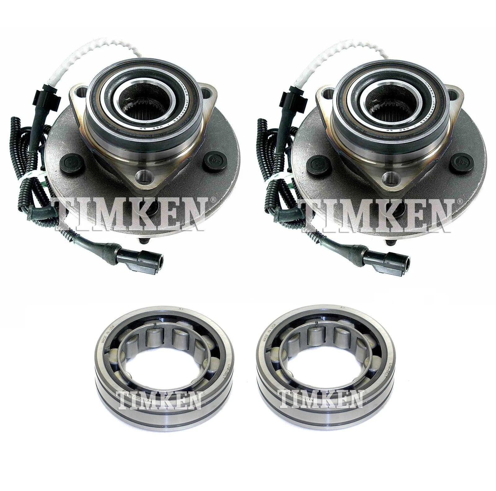 Front and Rear Wheel Bearings & Hubs Kit for Ford F-150 (2015–2020)