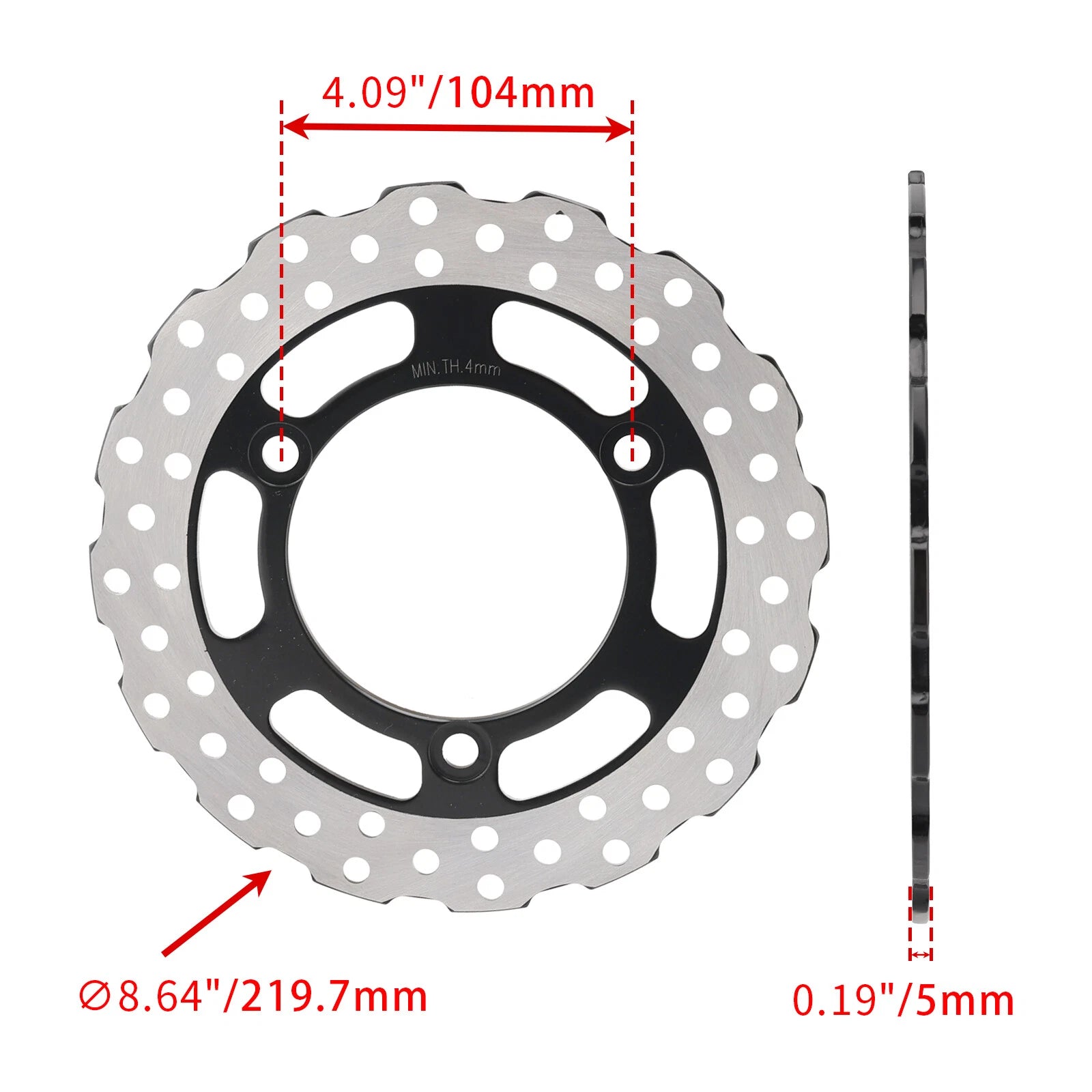 Rear Solid Brake Disc Rotor for Kawasaki Ninja 250R EX250 (2008–2012)