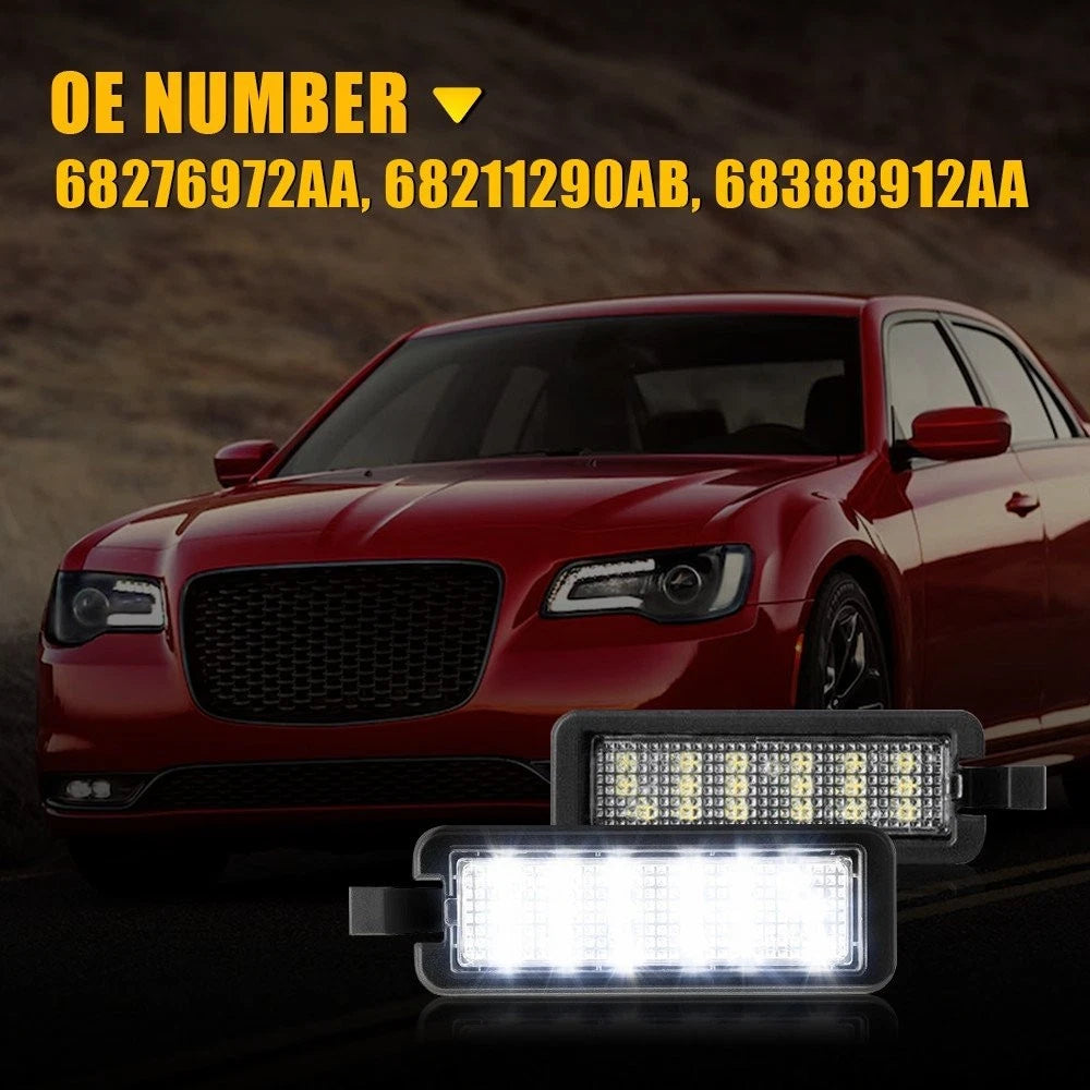 2X LED License Plate Light 68276972AA for Chrysler 300 Pacifica Voyager (2015–2022)