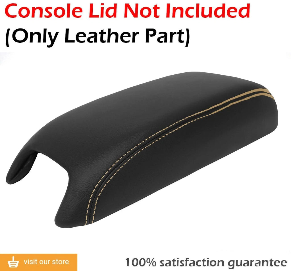 Leather Console Lid Armrest Cover for Dodge Journey (2011–2020) Beige Stitch
