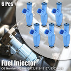 Set of 6 Fuel Injectors 0280155972 53031099 for Dodge Ram 1500 (2002–2003)