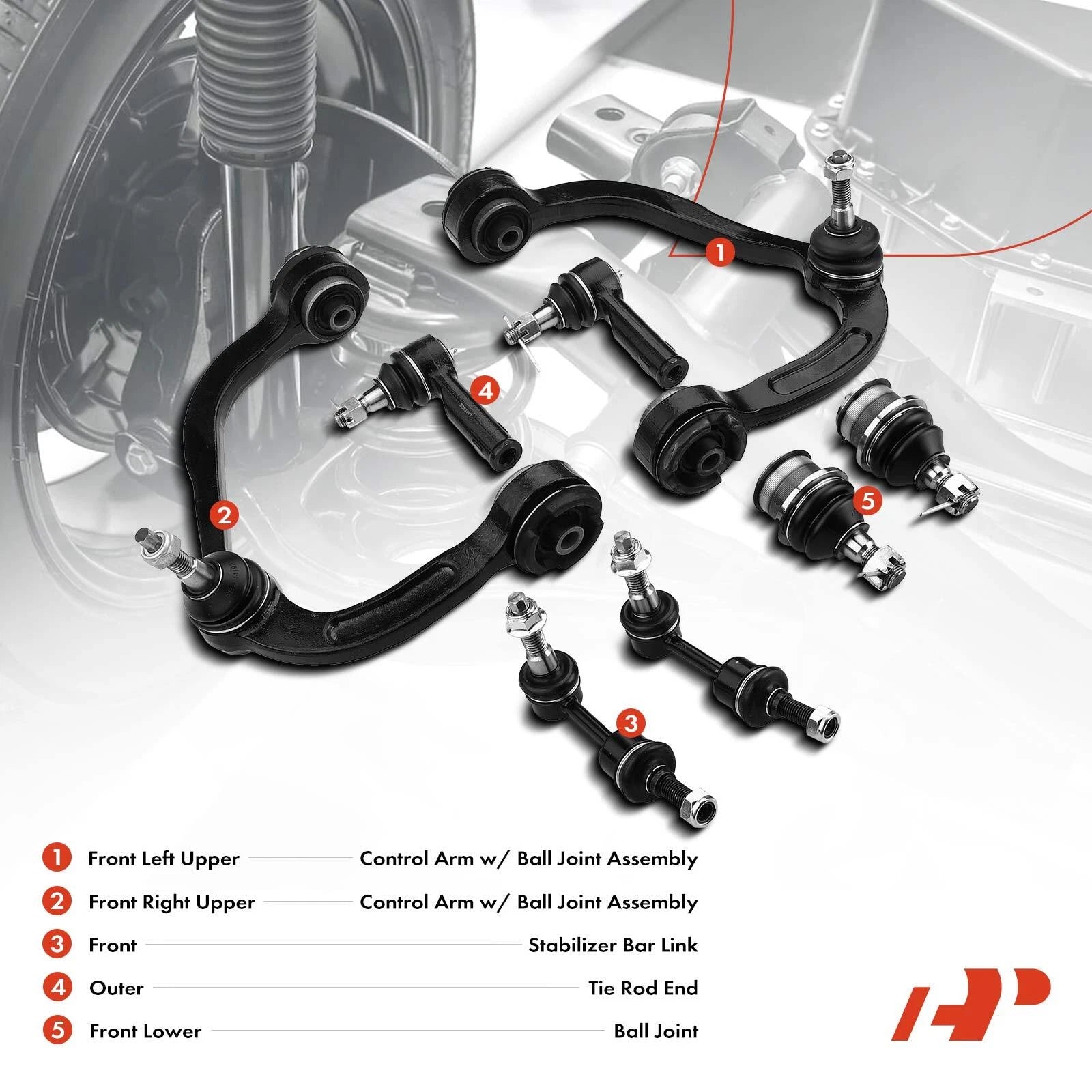 8x Front Control Arm with Ball Joint for Ford F150 (2004–2023)