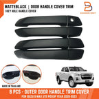 Matte Black Door Handle Cover Trim for Isuzu D-Max Ute SX (2020-2023)