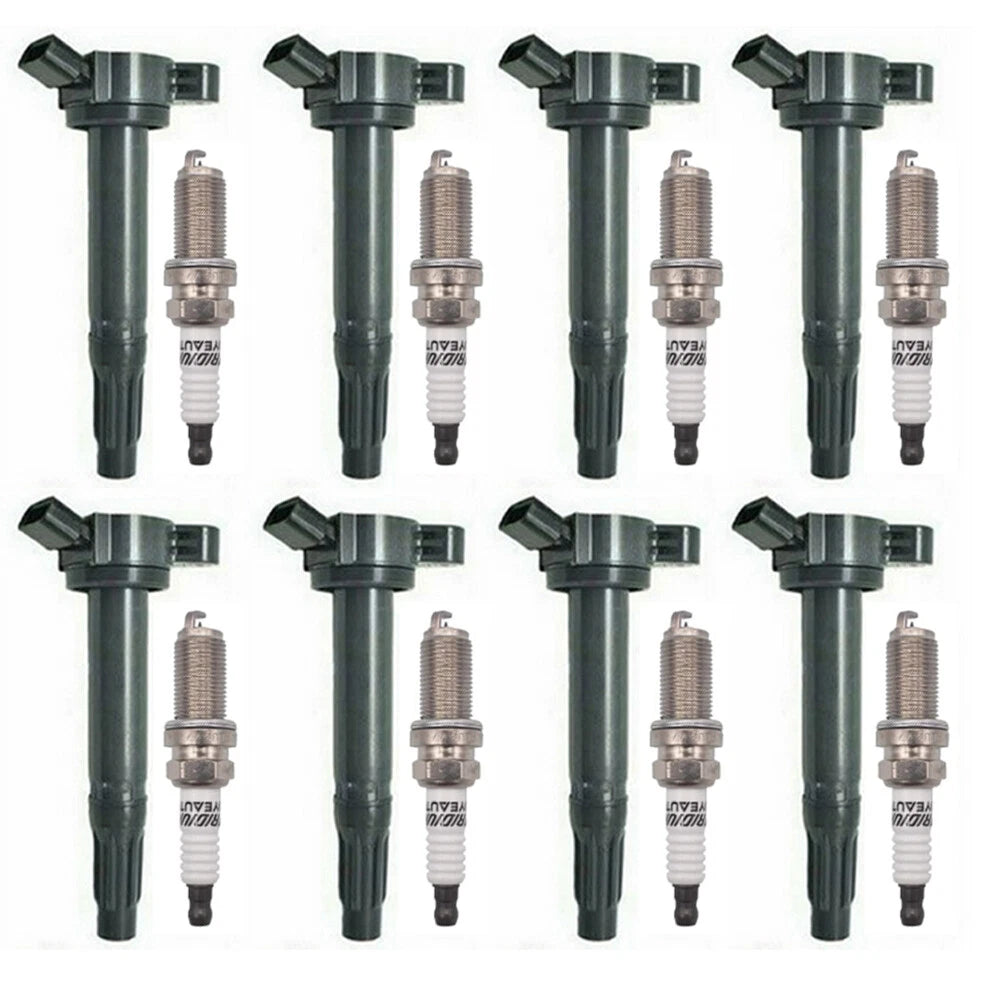 8PCS Ignition Coil + 8PCS Spark Plug for Toyota Lexus 4.6L 4.7L 5.7L (2007–2019)