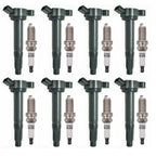 8PCS Ignition Coil + 8PCS Spark Plug for Toyota Lexus 4.6L 4.7L 5.7L (2007–2019)