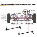 6 x Front Inner Outer Tie Rod Ends & Sway Bar Links for Chrysler Voyager (01-03)
