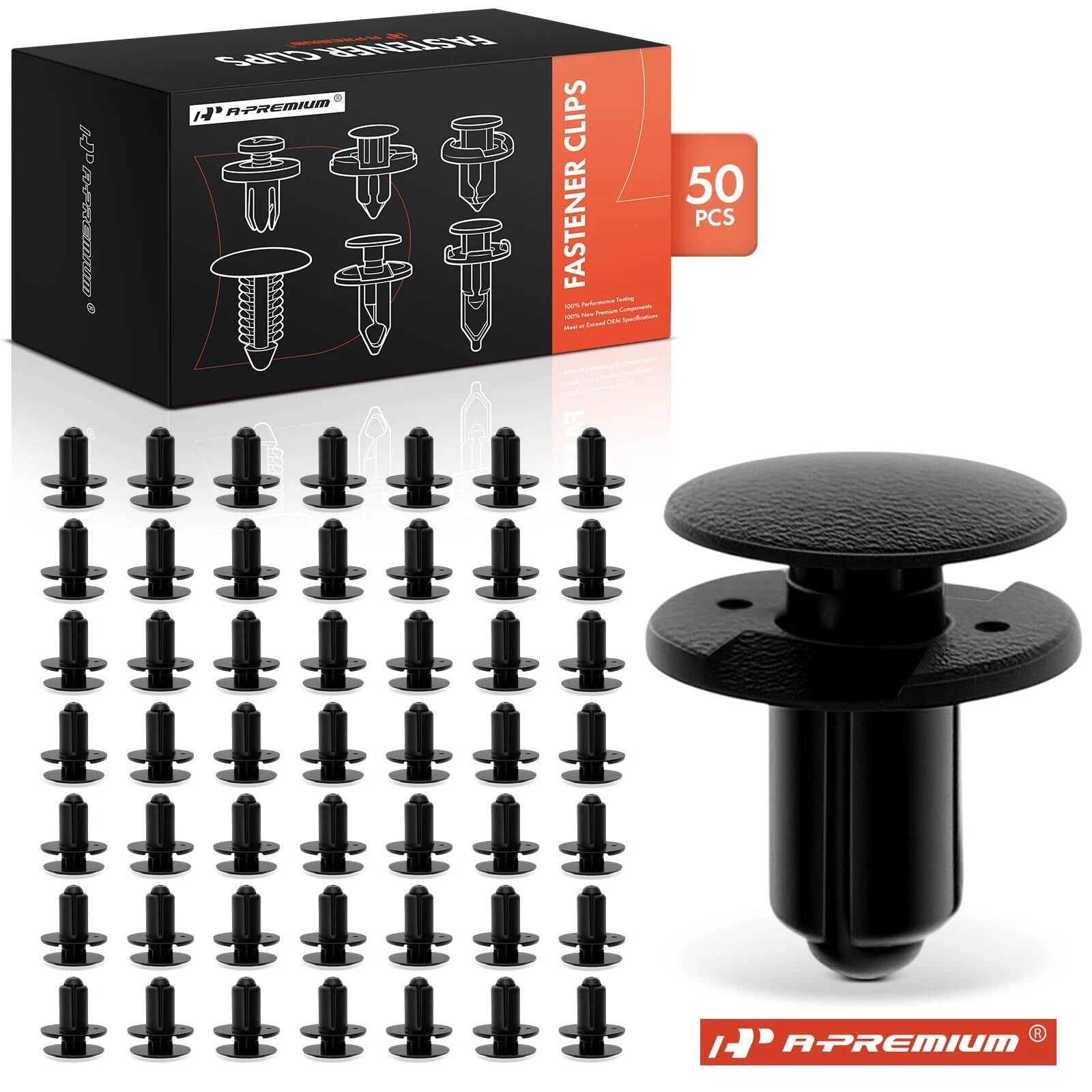 50Pcs 8mm Nylon Bumper Cover Clips for Hyundai Kia 