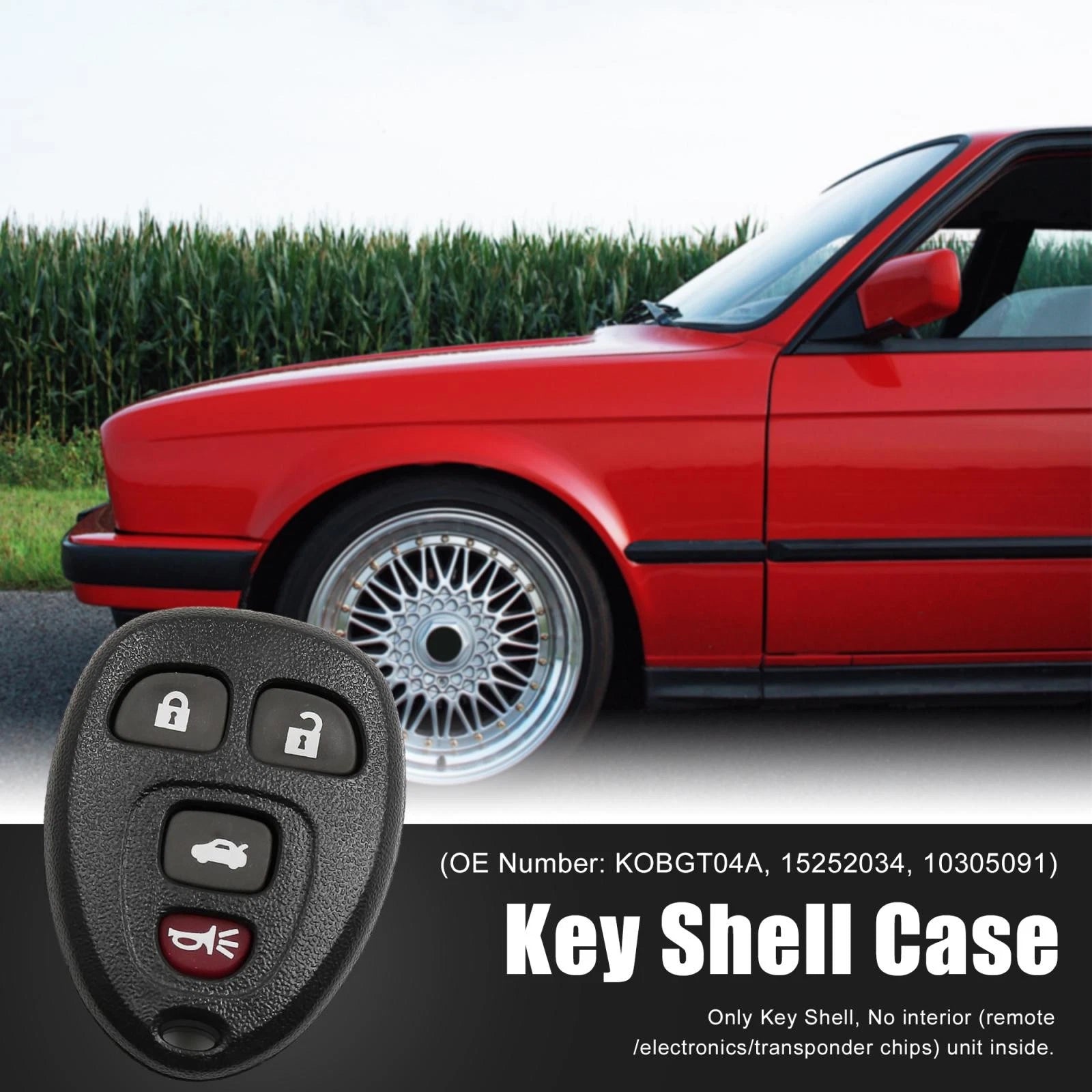 Key Fob Remote Case Shell Replacement KOBGT04A for Chevrolet Malibu (2004–2012)