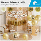 Gold White Balloon Garland Arch for Birthday Wedding Party Decor