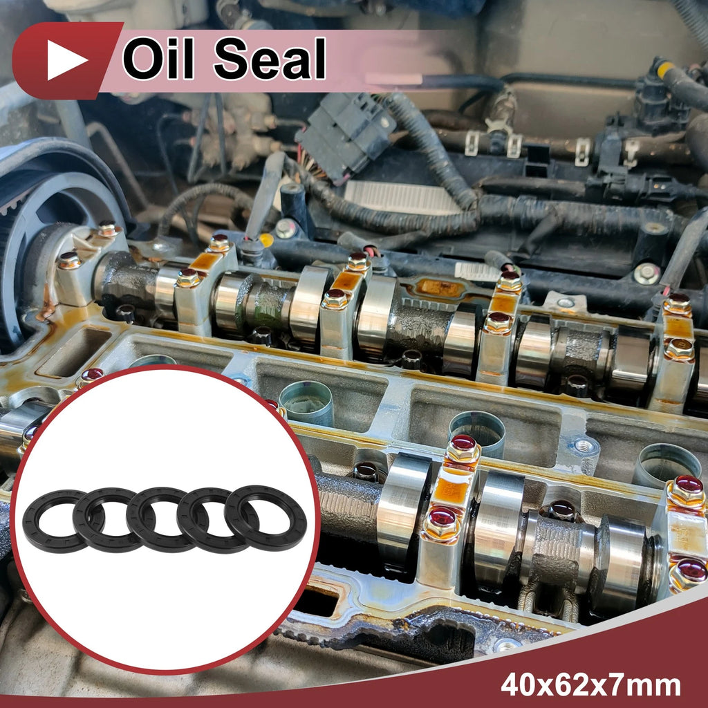 Set of 5 Rotary Shaft Oil Seals 40x62x7mm Nitrile Rubber for Various Models
