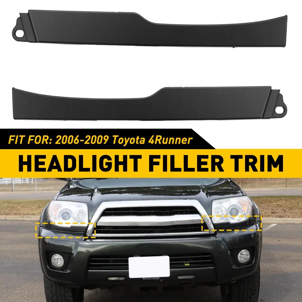 Set of 2 Front Bumper Grille Headlight Filler Trim for Toyota 4Runner (2006–2009)