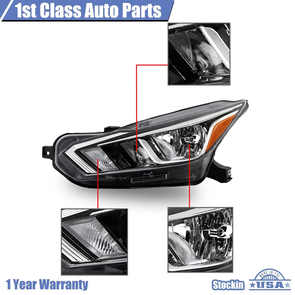 Halogen Headlight Left Driver for Nissan Versa (2020-2021)