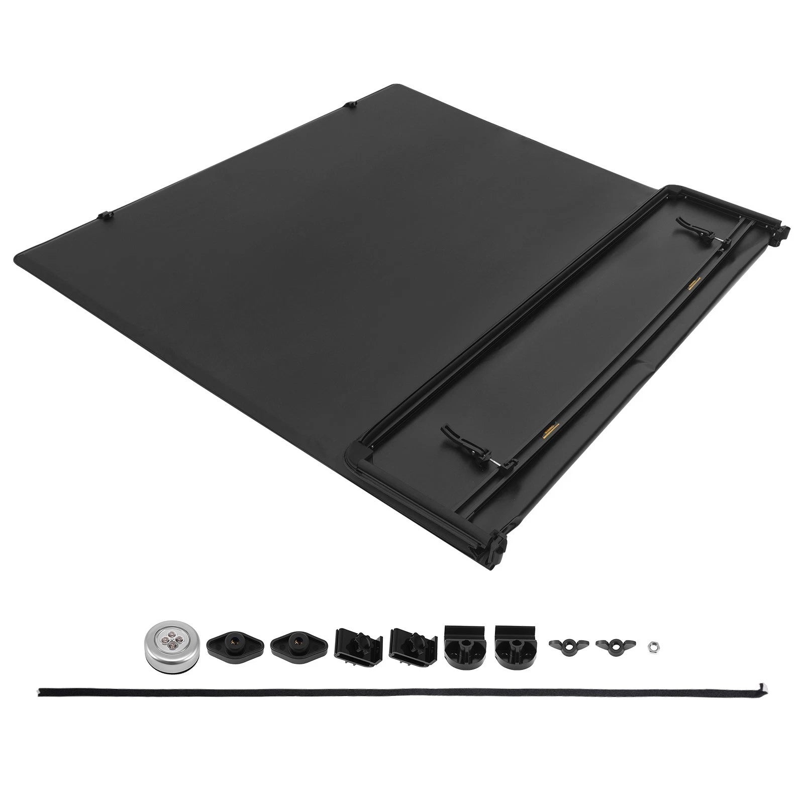 5.5ft Quad-Fold Bed Cover for Ford F150 Crew Cab (2015–2026) Waterproof Vinyl